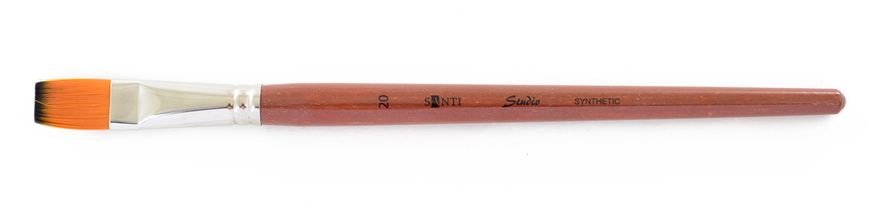 Кисть худож. синтетика "Santi Studio", короткая ручка, плоская, №20.