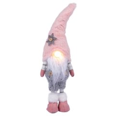 Новогодняя мягкая игрушка Novogod'ko Гном в розовом колпаке, 45см, LED нос