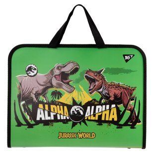 Папка-портфель YES на блискавці з тканинними ручками Jurassic World