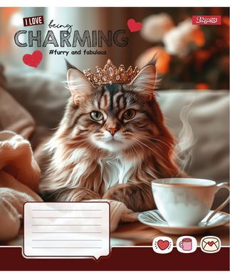 Зошит учнівський шкільний 1 Вересня Charming А5 12 аркушів клітинка