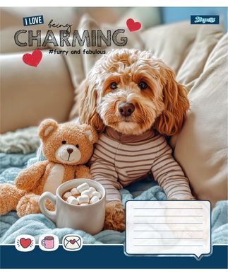 Зошит учнівський шкільний 1 Вересня Charming А5 12 аркушів клітинка