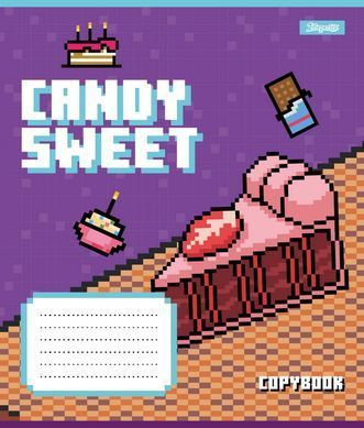 Зошит шкільний 1B Candy sweet 12 листів коса лінія