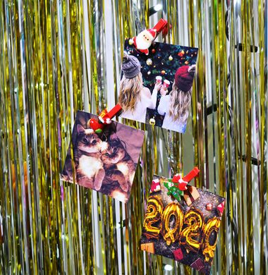 Набір прищіпок декоративних Santi з пластиковим декором "Happy New Year", 4,5 см, 3 шт/уп