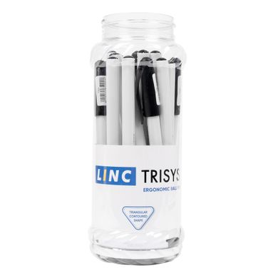 Ручка шар/масл "Trisys" черная 0,7 мм "LINC"