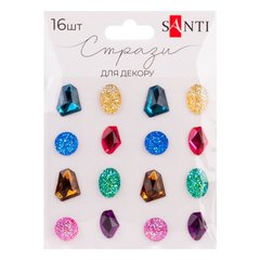 Стразы SANTI самоклеющиеся Diamonds разноцветные, 16 шт