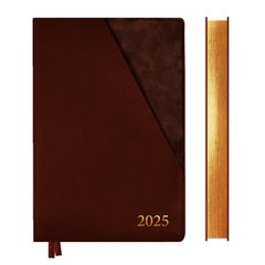 Щоденник А5 Leo Planner датований 2025 Whisky темно коричневий 368 стор