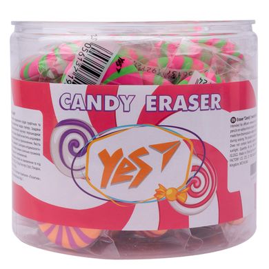 Ластик круглий YES "Candy", 2 кол./уп.