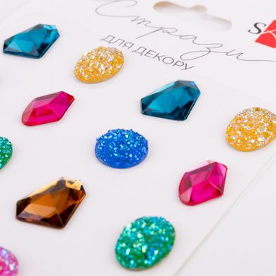 Стразы SANTI самоклеющиеся Diamonds разноцветные, 16 шт