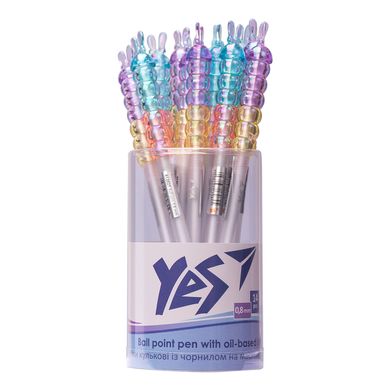 Ручка YES кульково-масляна «Crystal Bunny», 0,8мм, синя