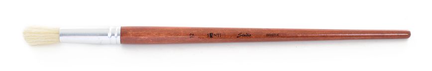 Кисть худож. щетина "Santi Studio", длинная ручка, круглая, №12.