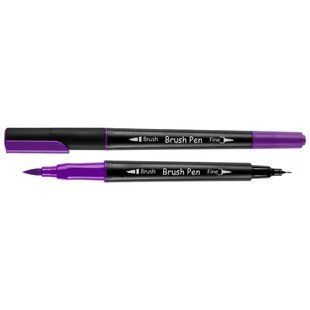 Маркер акварельный SANTI Brush Pen SW-08 фиолетовый двусторонний