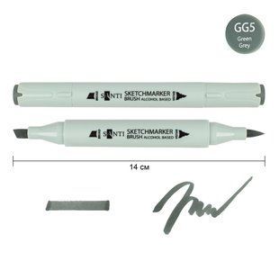 Маркер спиртовой SANTI Brush SA-GG5 зелено-серый 5