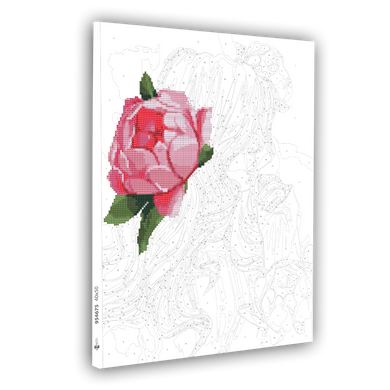 Картина по номерам с алмазной мозаикой SANTI Девушка с розовыми пионами 40*50 см