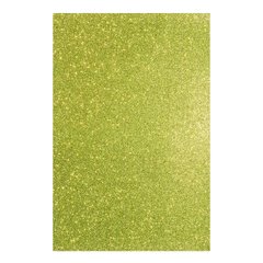 Фоаміран ЕВА жовто-зелений з гліттером, 200*300 мм, товщина 1,7 мм, 10 листів