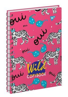 Блокнот для записей А6/64 кл. 7БЦ дв.спир., неон+лам.софт-тач "WILD ANIMALS NEON" YES