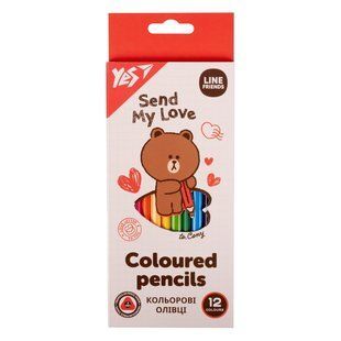 Карандаши цветные YES 12 цв Line Friends