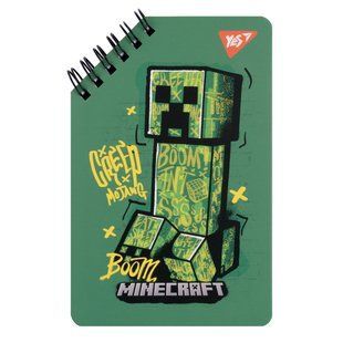 Блокнот YES 95х145 мм, 60 л., дв. cпираль Minecraft