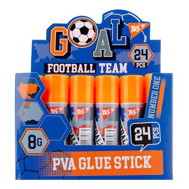 Клей-карандаш YES, 8г, PVA "Football"