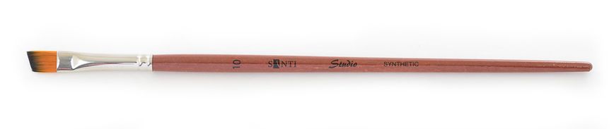Пензель худож. синтетика "Santi Studio", коротка ручка, кутовий, №10.