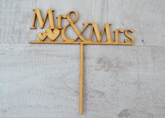 Фигура из фанеры 0.4 "Надпись для торта "Mr & Mrs", 17*17см.