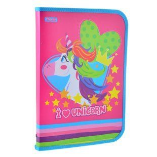 Папка для праці пласт. на блискавці з внутр. кишенею А4 "Magic unicorn"