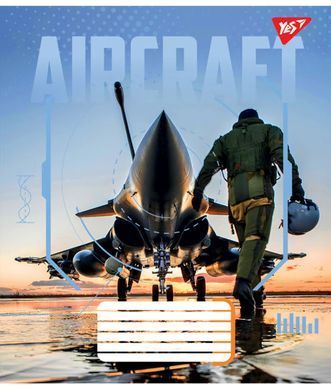 Зошит шкільний Yes Aircraft 18 аркушів клітинка