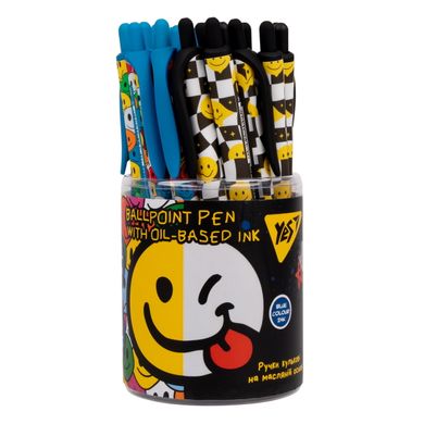 Ручка шариковая YES Melt Smile автоматическая 0,7 мм синяя