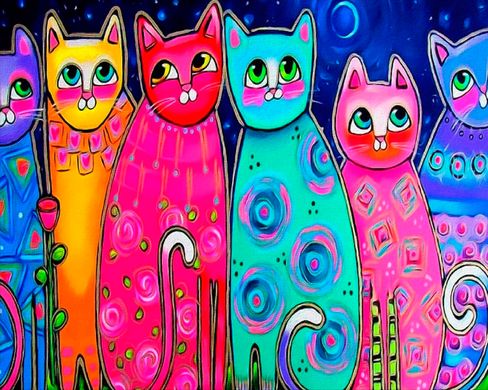 Алмазна мозаїка SANTI Art cats, 40*50см на підрамнику