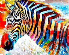 Алмазная мозаика SANTI Разноцветная зебра 40*50см на подрамнике