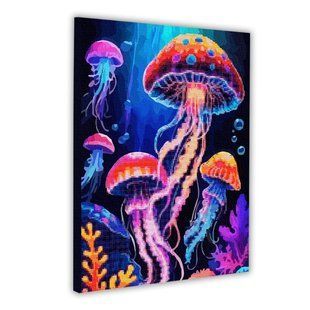 Картина по номерам с алмазной мозаикой SANTI Медузы, 40*50см, неоновые краски