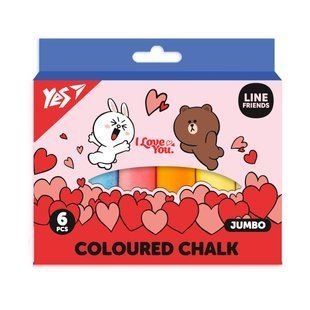 Крейда кольорова Yes Line Friends 6 шт JUMBO