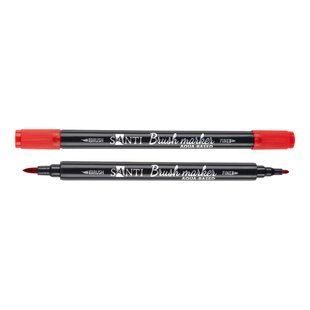 Маркер акварельний SANTI Brush Marker SWB-07 червоний двосторонній