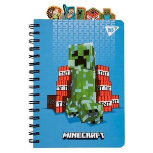 Блокнот YES А5, 80 л. cпираль c разделителями Minecraft