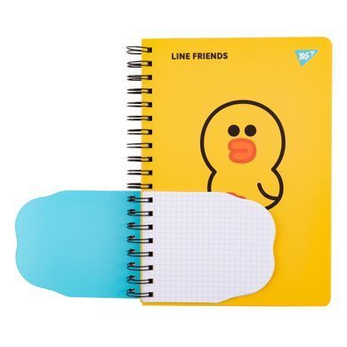 Блокнот Yes 2 в 1 В5 В7 80 л 20 л двойная спираль Line Friends Sally клетка
