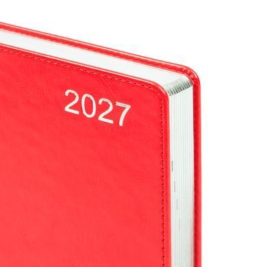 Щоденник діловий Leo Planner City A5 датований 2027 твердий червоний 368 сторінок