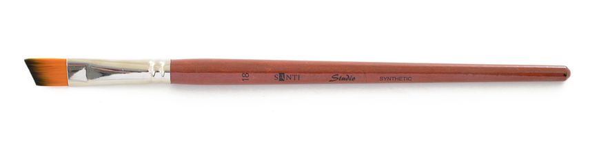 Кисть худож. синтетика "Santi Studio", короткая ручка, угловая, №18.