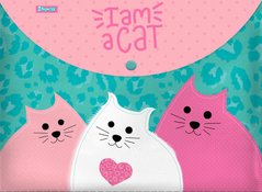 Папка-конверт 1Вересня на кнопці А4 "I am a cat"