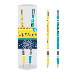 Олівець чорнографітний Yes Ukraine круглий з гумкою