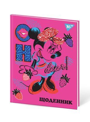 Дневник школьный YES жесткий "Oh Minnie" мат. ламинация, фольга черная, красный глиттер