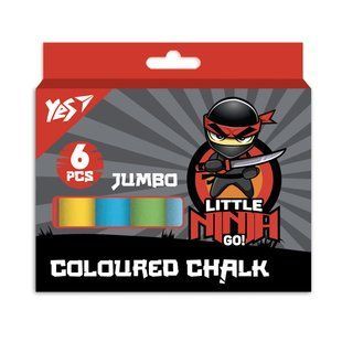 Крейда кольорова Yes Ninja 6 шт JUMBO