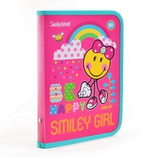 Папка для зошитів пласт. на блискавці B5 "Smiley World"(pink)