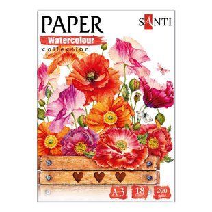 Набор акварельной бумаги SANTI"Botany", А3, "Paper Watercolour Collection", 18 л., 200 г/м