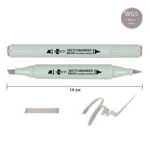 Маркер спиртовой SANTI Brush SA-WG5 теплый серый 5