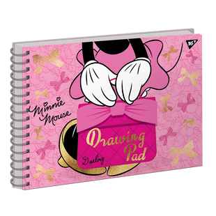 Альбом для малювання А4 20л/100 "MINNIE GOLD" на спіралі софт-тач+фольга золото YES