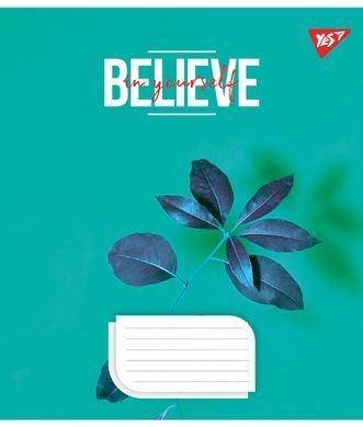 Зошит шкільний Yes Believe in yourself 18 аркушів клітинка