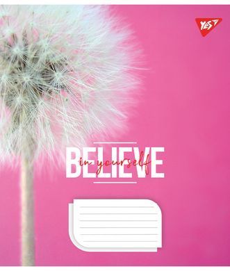Зошит шкільний Yes Believe in yourself 18 аркушів клітинка