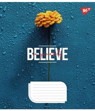 Зошит шкільний Yes Believe in yourself 18 аркушів клітинка