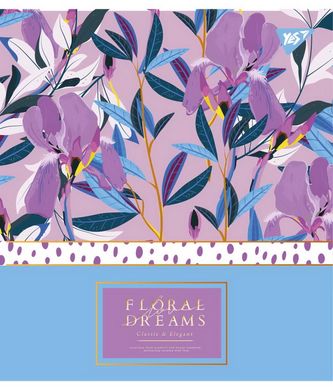 Тетрадь для записей А5/48 лин. YES "Floral dreams" фольга золото+софт-тач+УФ-выб.
