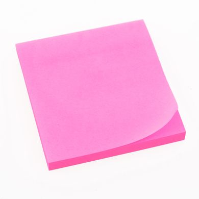Папір з липким шаром 75х 75мм неон. рожевий., 80арк L1211 - 07