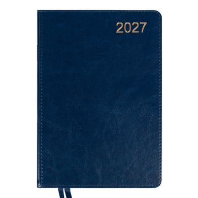 Щоденник діловий Leo Planner City A5 датований 2027 твердий синій 368 сторінок
